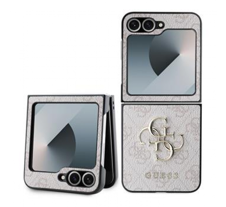 Guess PU 4G Metal Logo Zadní Kryt pro Samsung Galaxy Z Flip 6 Pink