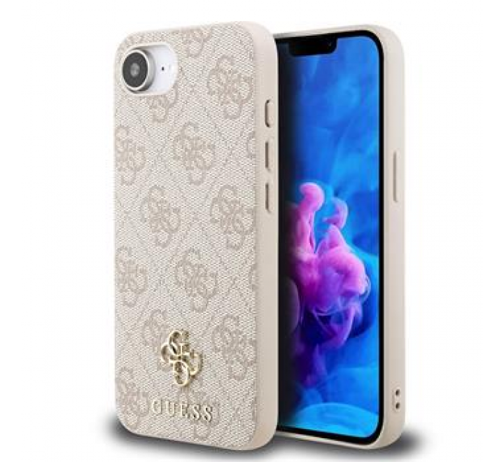 Guess PU 4G Small Metal Logo MagSafe Zadní Kryt pro iPhone 16e Pink