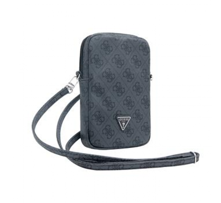 Guess PU 4G Triangle Logo Wallet Phone Bag Zipper Black
