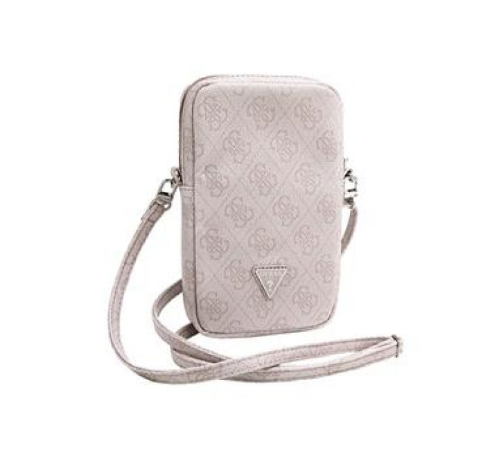 Guess PU 4G Triangle Logo Wallet Phone Bag Zipper Pink
