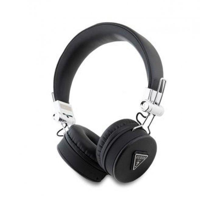 Guess PU Grained Triangle Logo ENC Bezdrátová Sluchátka Black