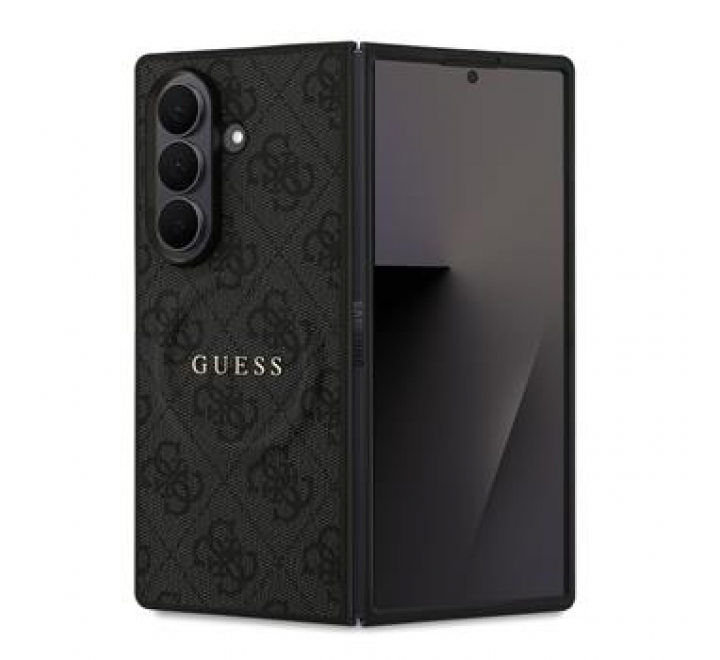 Guess PU Leather 4G Colored Ring Magnetic Zadní Kryt pro Samsung Galaxy Z Fold 7 Black