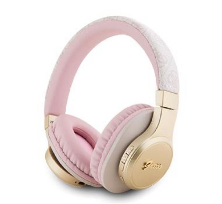 Guess PU Leather 4G Script Logo BT5.3 Stereo Headphone Pink