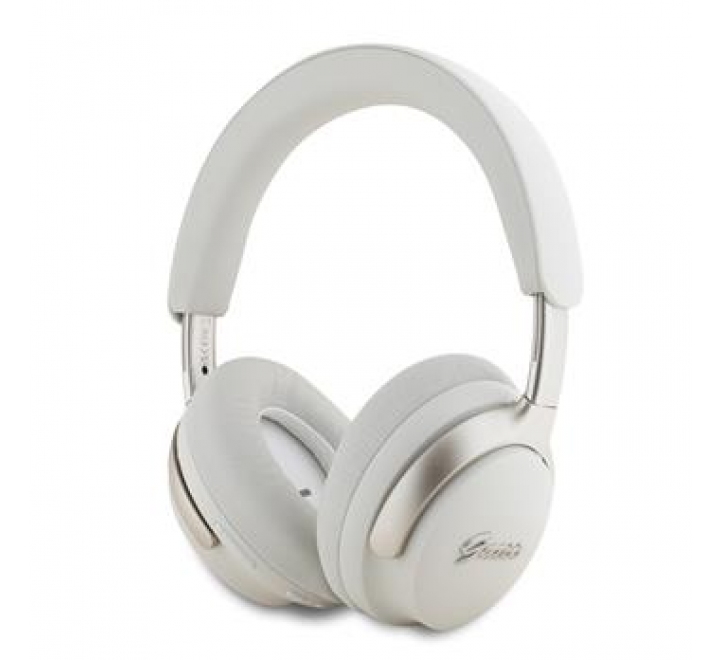 Guess PU Leather Script Logo ANC/ENC Bezdrátová Sluchátka White