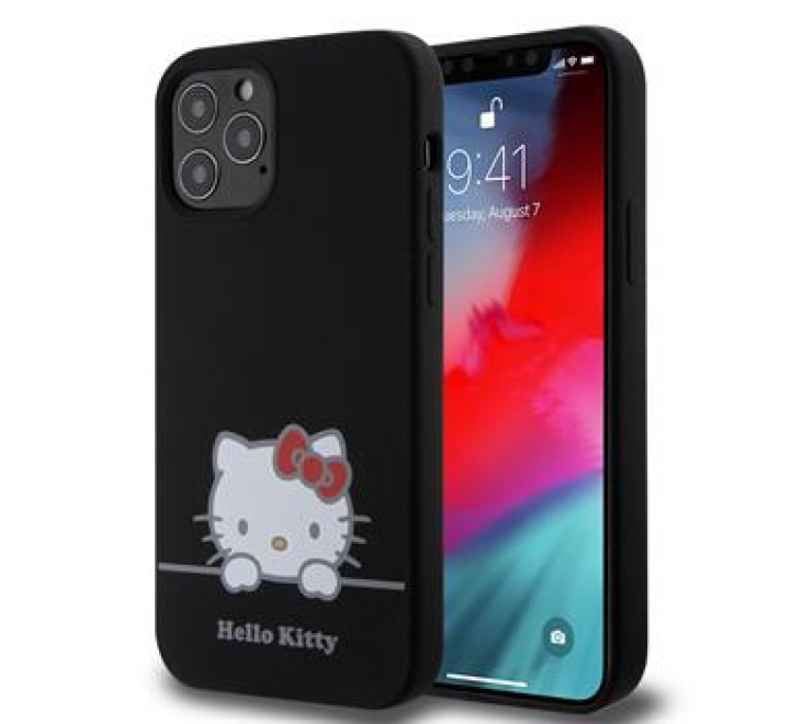 Hello Kitty Liquid Silicone Daydreaming Logo Zadní Kryt pro iPhone 12/12 Pro Black