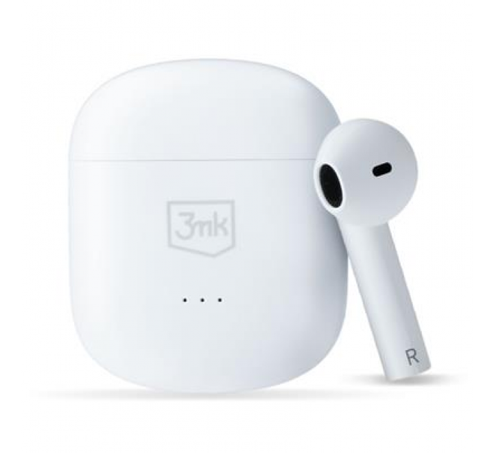 HF, sluchátka Bluetooth 3mk MovePods, stereo, nabíjecí pouzdro, bílá