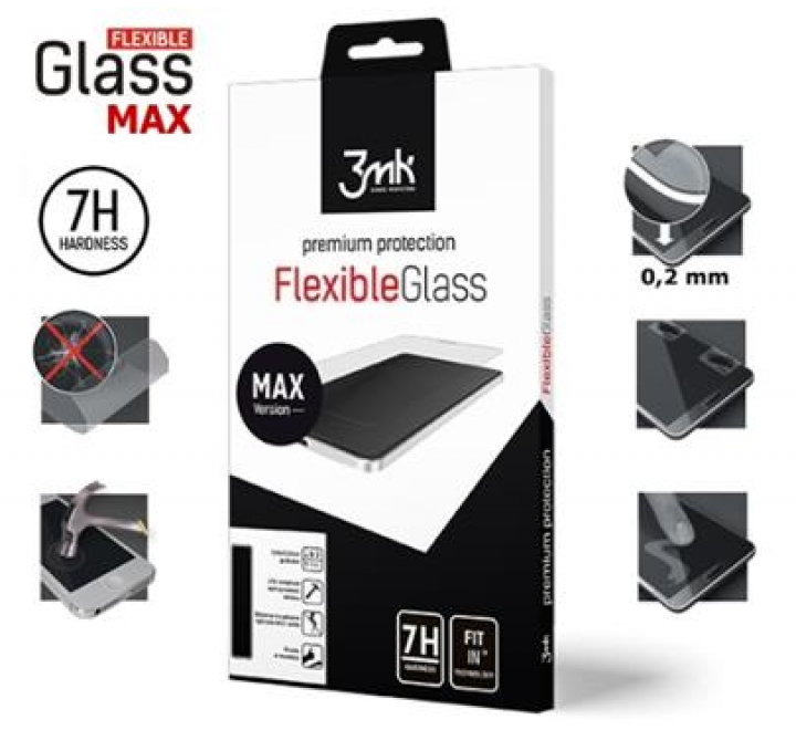 Hybridní sklo 3mk FlexibleGlass Max pro Apple iPhone 6, 6s, černá