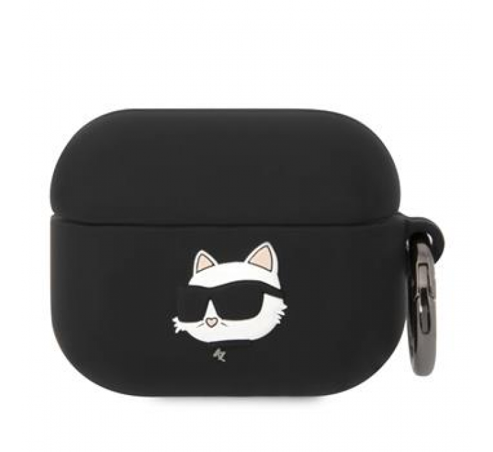 Karl Lagerfeld 3D Logo NFT Choupette Head Silikonové Pouzdro pro Airpods Pro Black