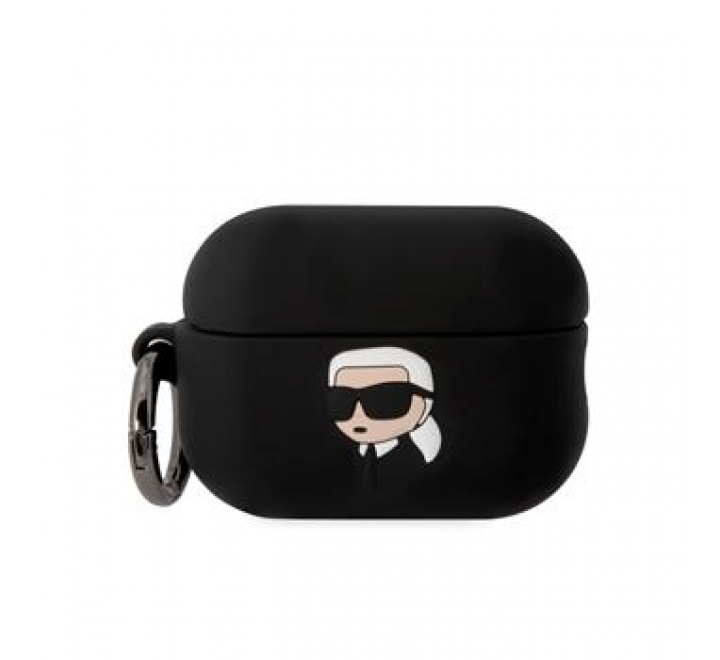 Karl Lagerfeld 3D Logo NFT Karl Head Silikonové Pouzdro pro Airpods Pro 2 Black