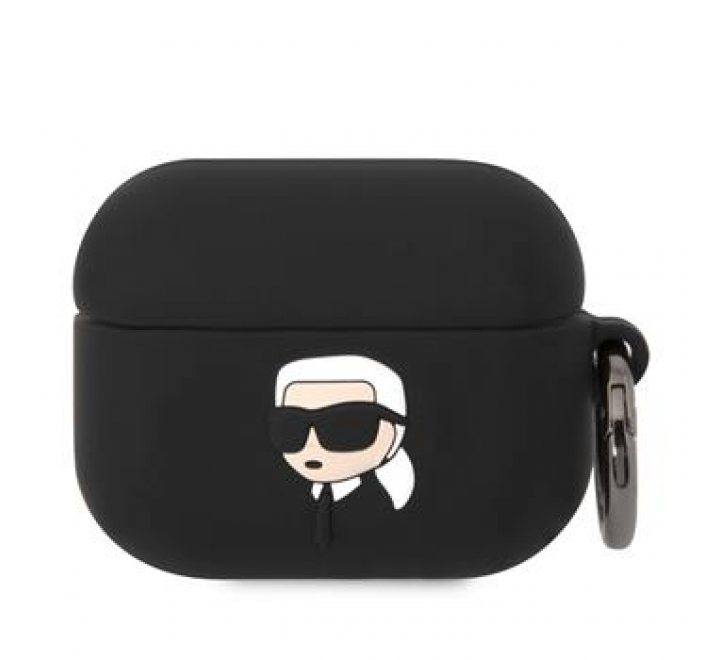 Karl Lagerfeld 3D Logo NFT Karl Head Silikonové Pouzdro pro Airpods Pro Black