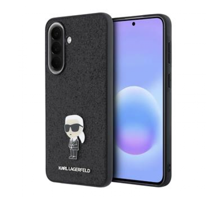 Karl Lagerfeld Fixed Glitter Metal Ikonik Zadní Kryt pro Samsung Galaxy A57 Black