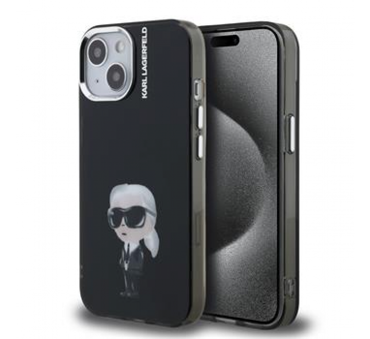 Karl Lagerfeld IML Aquarelle Karl Zadní Kryt pro iPhone 15 Black
