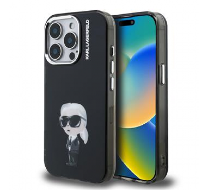 Karl Lagerfeld IML Aquarelle Karl Zadní Kryt pro iPhone 15 Pro Black