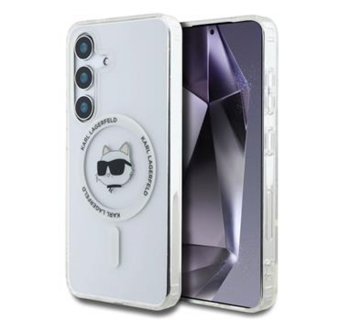 Karl Lagerfeld IML Choupette Head MagSafe Zadní Kryt pro Samsung Galaxy S25 Transparent