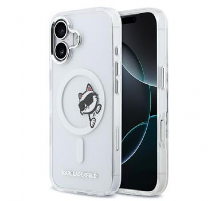 Karl Lagerfeld IML Choupette Peekaboo MagSafe Zadní Kryt pro iPhone 17 Transparent