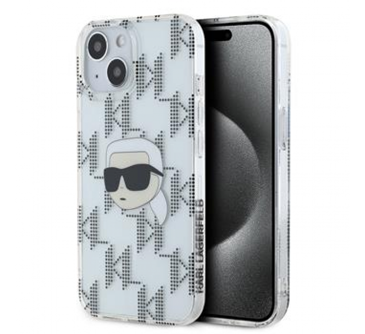 Karl Lagerfeld IML Electroplated Karl Head Zadní Kryt pro iPhone 15 Transparent