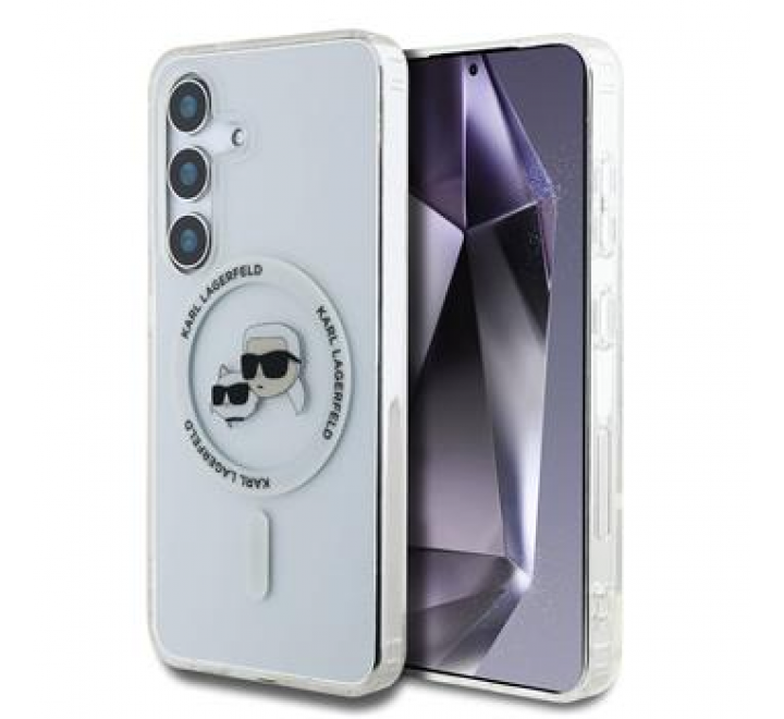 Karl Lagerfeld IML K&CH Heads MagSafe Zadní Kryt pro Samsung Galaxy S25+ Transparent