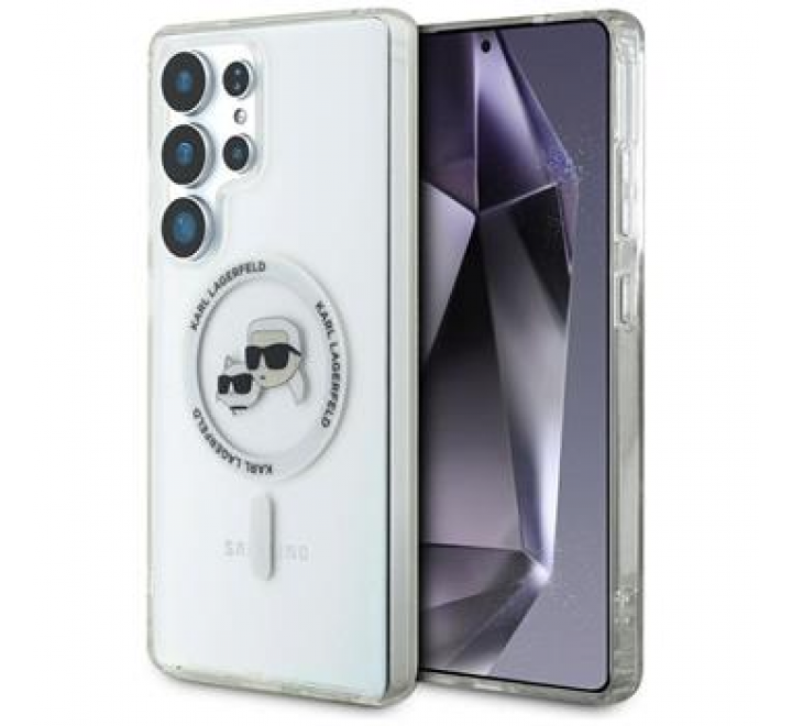 Karl Lagerfeld IML K&CH Heads MagSafe Zadní Kryt pro Samsung Galaxy S25 Ultra Transparent