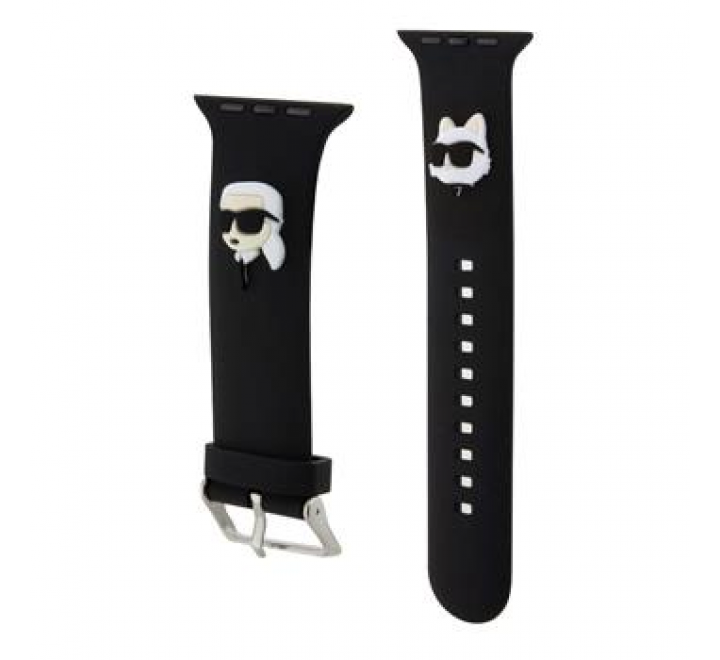 Karl Lagerfeld Karl and Choupette Head NFT Řemínek pro Apple Watch 42/44/45/49 Black