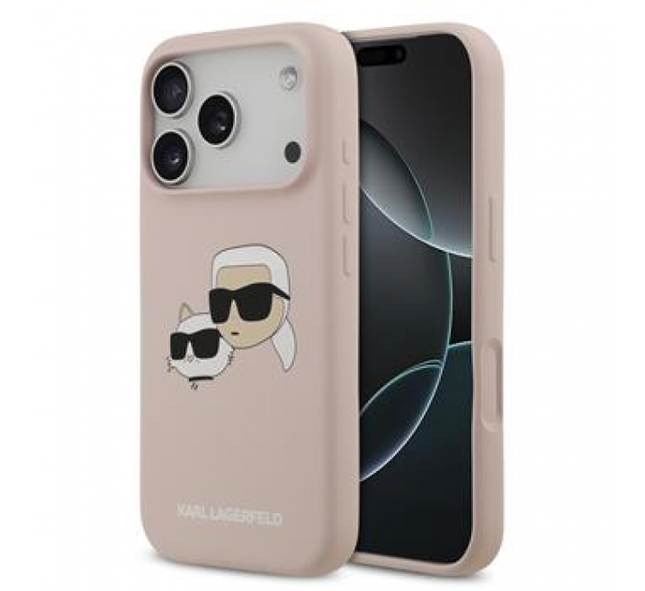 Karl Lagerfeld Liquid Silicone Double Heads MagSafe Zadní Kryt pro iPhone 17 Pro Pink