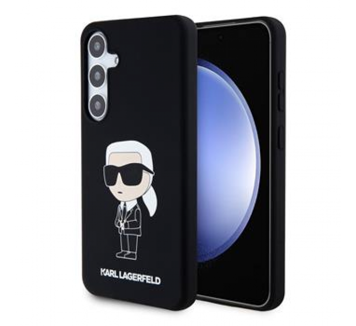 Karl Lagerfeld Liquid Silicone Ikonik NFT Zadní Kryt pro Samsung Galaxy S24+ Black