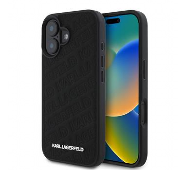 Karl Lagerfeld PU Quilted Pattern Zadní Kryt pro iPhone 16 Black
