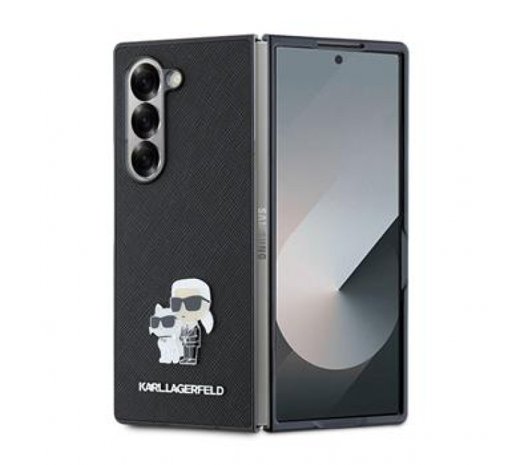 Karl Lagerfeld PU Saffiano Karl and Choupette Zadní Kryt pro Samsung Galaxy Z Fold 6 Black