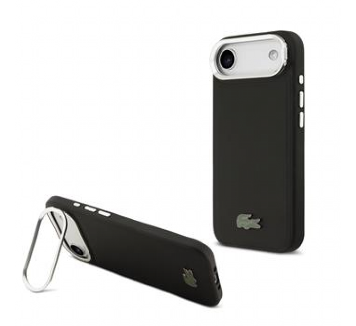Lacoste Iconic Petit Pique Camera Stand MagSafe Zadní Kryt pro iPhone 17 Air Black