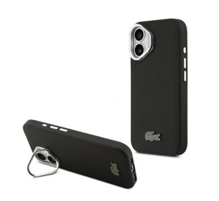 Lacoste Iconic Petit Pique Camera Stand MagSafe Zadní Kryt pro iPhone 17 Black