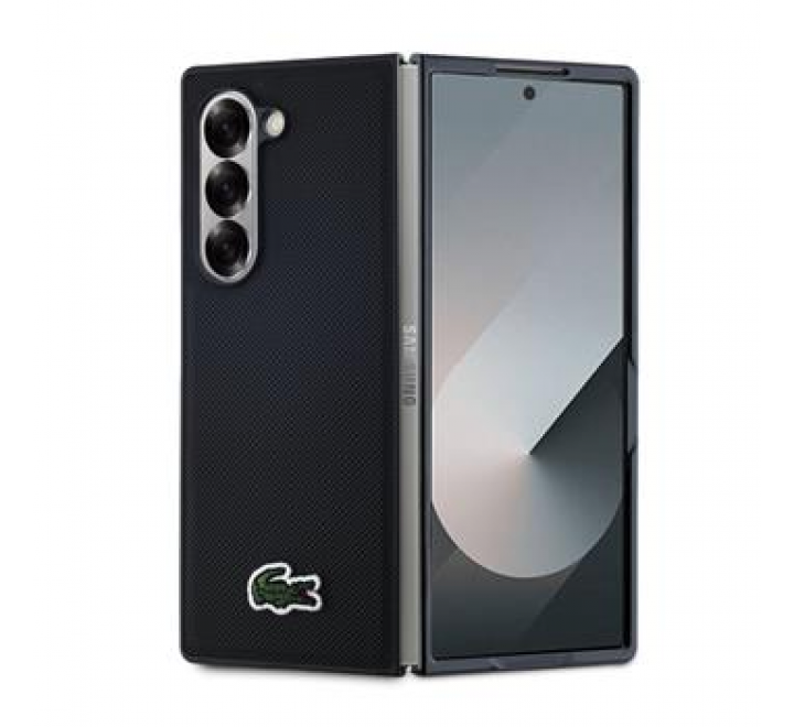 Lacoste Iconic Petit Pique Woven Logo MagSafe Zadní Kryt pro Samsung Galaxy Z Fold 6 Black