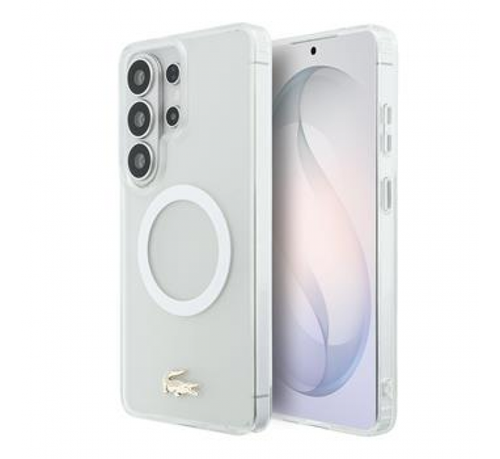 Lacoste PC/TPU Frosted Finish Gold Logo Magnetic Zadní Kryt pro Samsung Galaxy S26 Ultra White