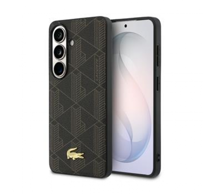 Lacoste PVC Blend Monogram Gold Logo Magnetic Zadní Kryt pro Samsung Galaxy S26+ Brown