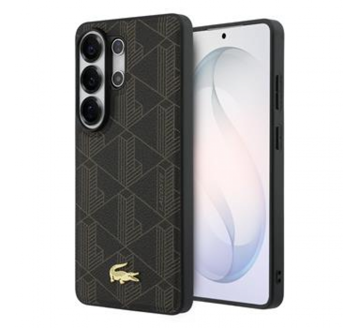 Lacoste PVC Blend Monogram Gold Logo Magnetic Zadní Kryt pro Samsung Galaxy S26 Ultra Brown