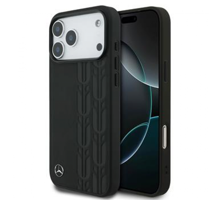 Mercedes Leather Laurel Leaves MagSafe Zadní Kryt pro iPhone 17 Pro Max Black