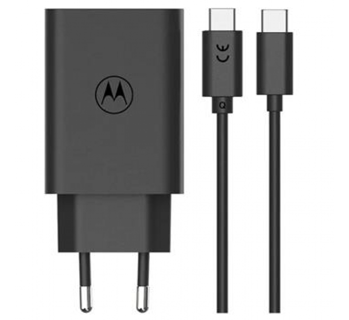Motorola TurboPower USB-C 68W GaN Cestovní Nabíječka + USB-C/USB-C Datový Kabel 6.5A Black