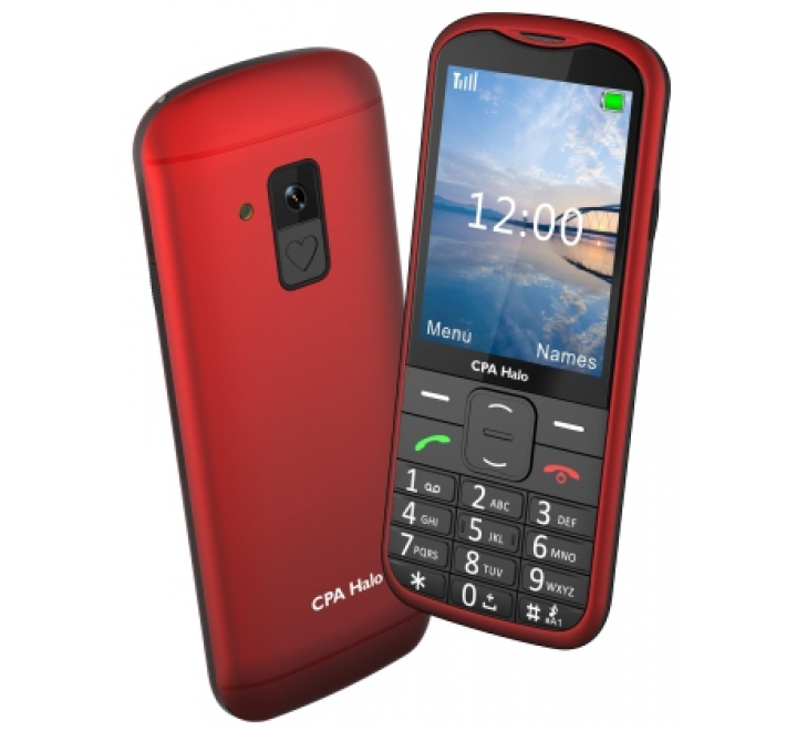 myPhone 1018 SENIOR - CPA Halo 18, Red / červený - s nabíjecím stojánkem