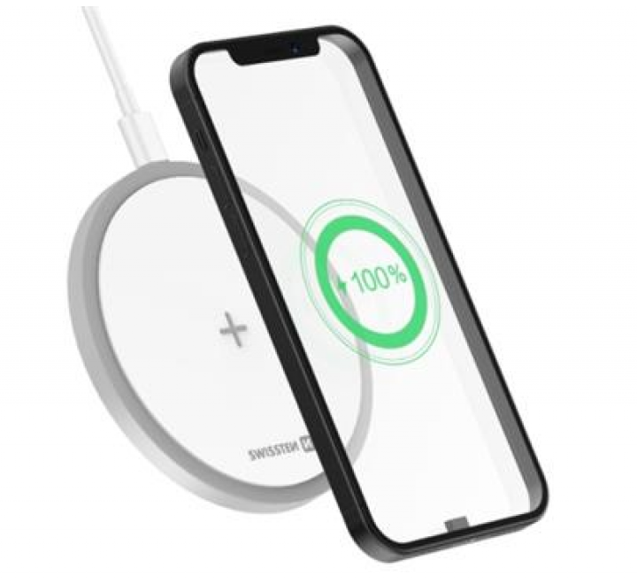 Nabíjecí podložka SWISSTEN WIRELESS 15W, bílá