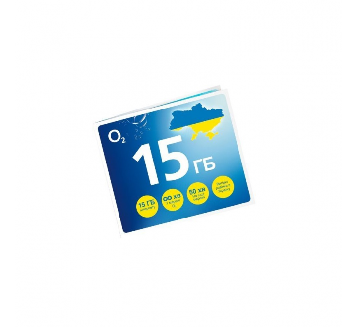 O2 SIM s kreditem 50 Kč, 15 GB DAT