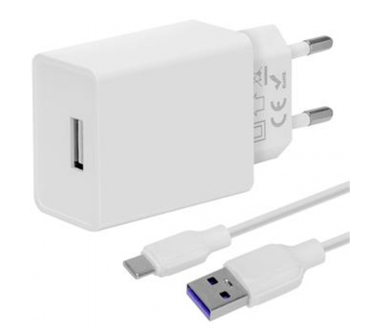 OBAL:ME Cestovní Nabíječka USB-A 10W + USB-A/USB-C Kabel 1m White