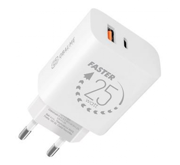 OBAL:ME Cestovní Nabíječka USB-A + USB-C 25W White