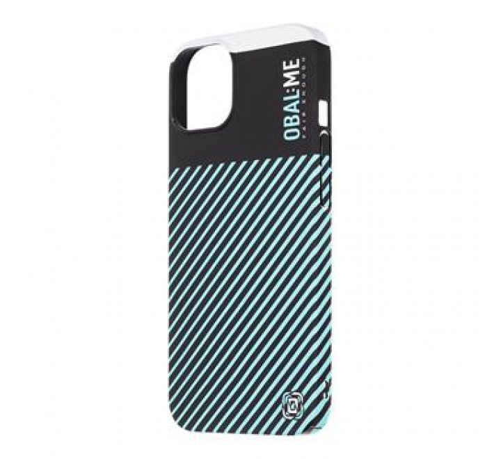 OBAL:ME Flossy Stripes Kryt pro Apple iPhone 13 Black/Sky Blue