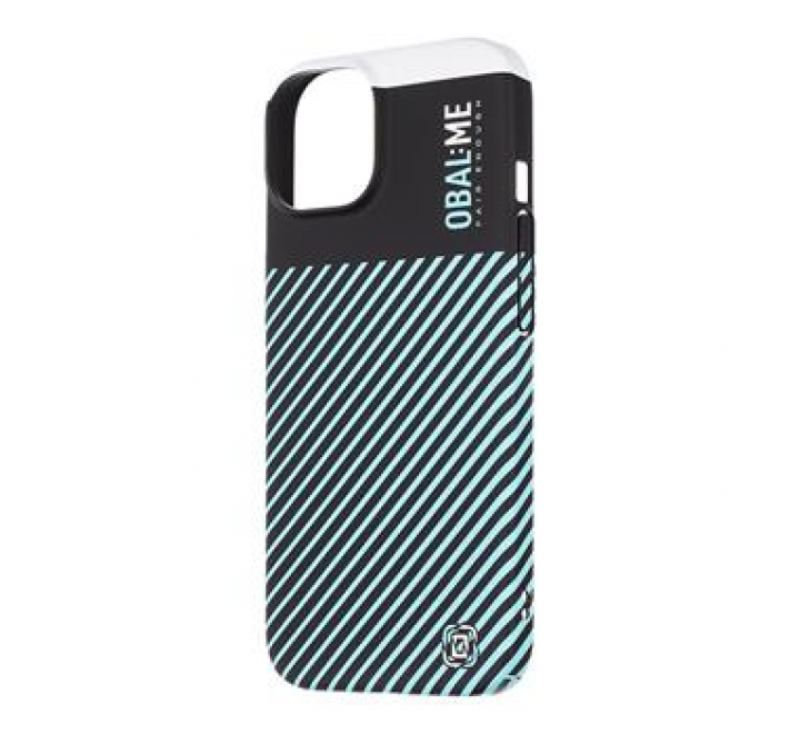 OBAL:ME Flossy Stripes Kryt pro Apple iPhone 14 Black/Sky Blue