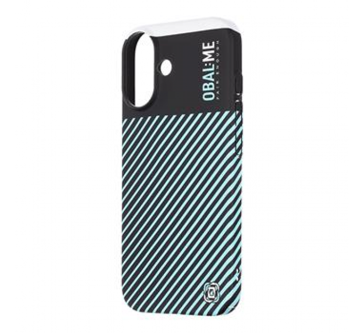 OBAL:ME Flossy Stripes Kryt pro Apple iPhone 16 Black/Sky Blue