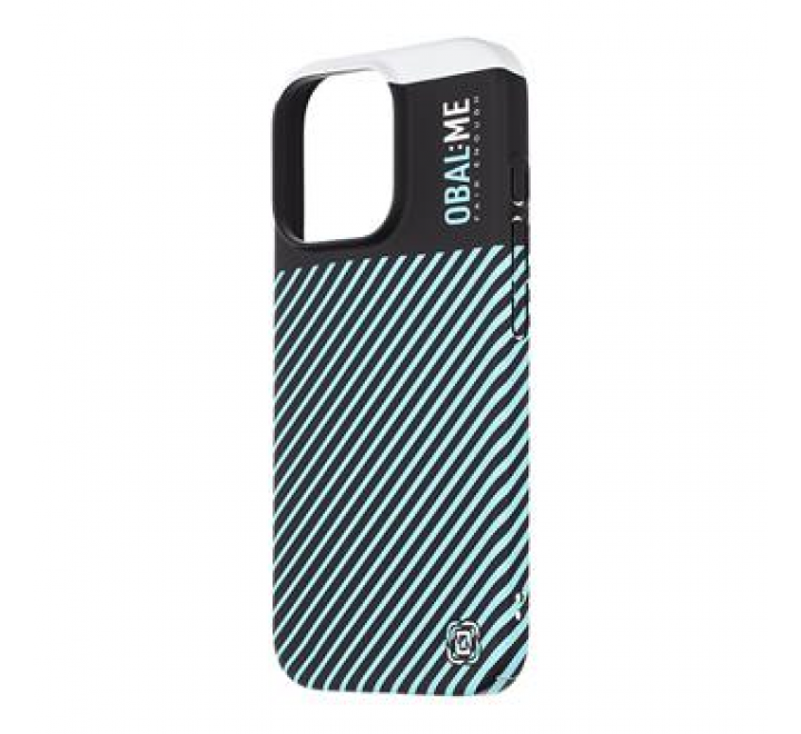 OBAL:ME Flossy Stripes Kryt pro Apple iPhone 16 Pro Black/Sky Blue