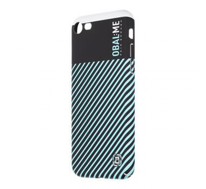 OBAL:ME Flossy Stripes Kryt pro Apple iPhone 7/8/SE2020/SE2022 Black/Sky Blue
