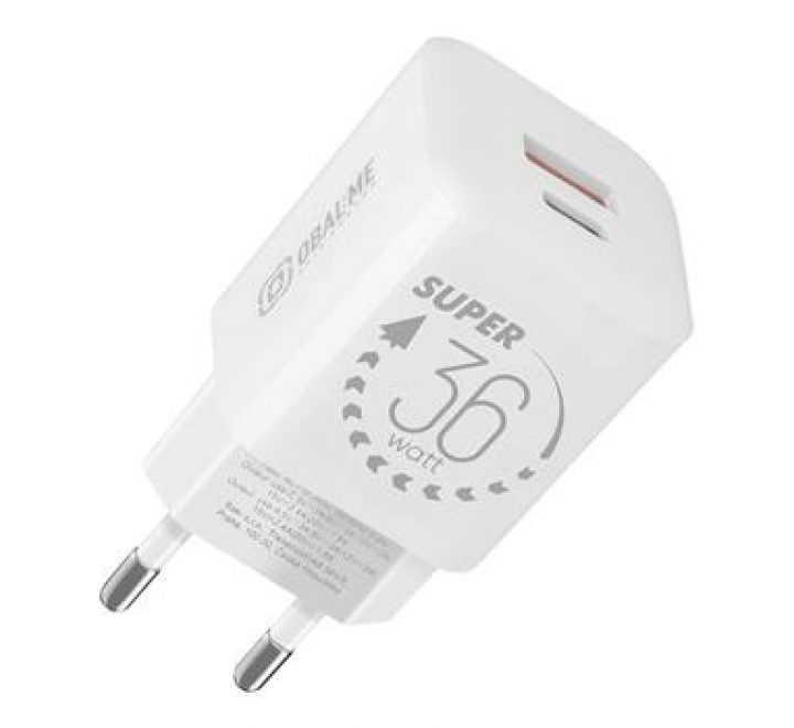 OBAL:ME GaN Cestovní Nabíječka USB-A + USB-C 36W White