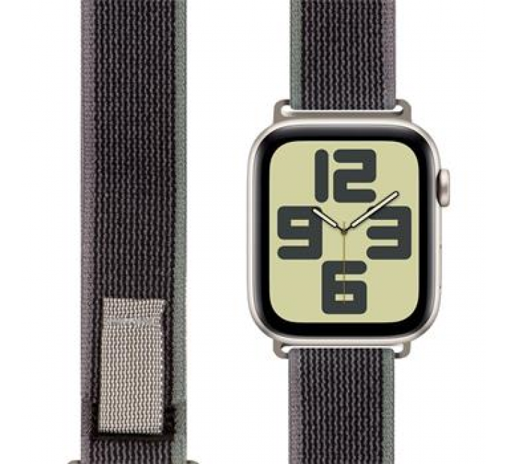 OBAL:ME Textilní Řemínek pro Apple Watch 42-49mm M-L Grey/Green