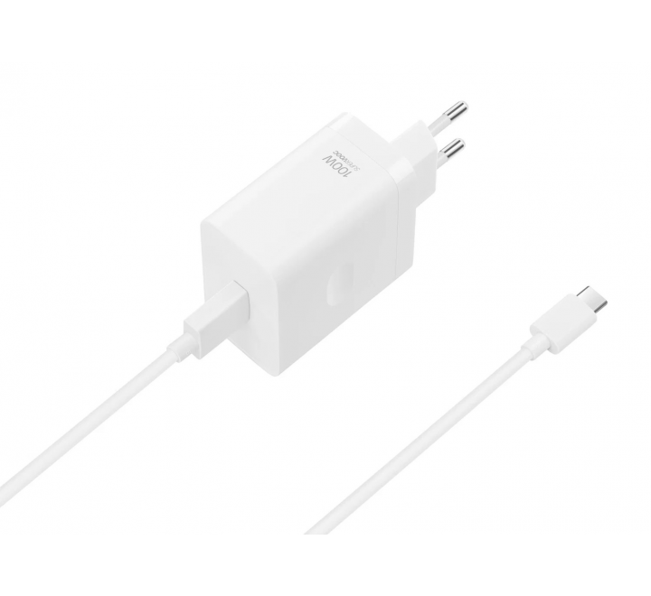 Oppo SuperVOOC USB-C 100W Cestovní Nabíječka + USB-C Datový Kabel White