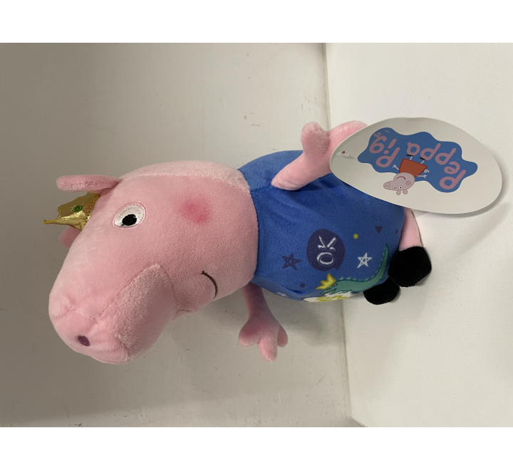 Plyšák Prasátko Peppa Pig modrý s potiskem 20 cm