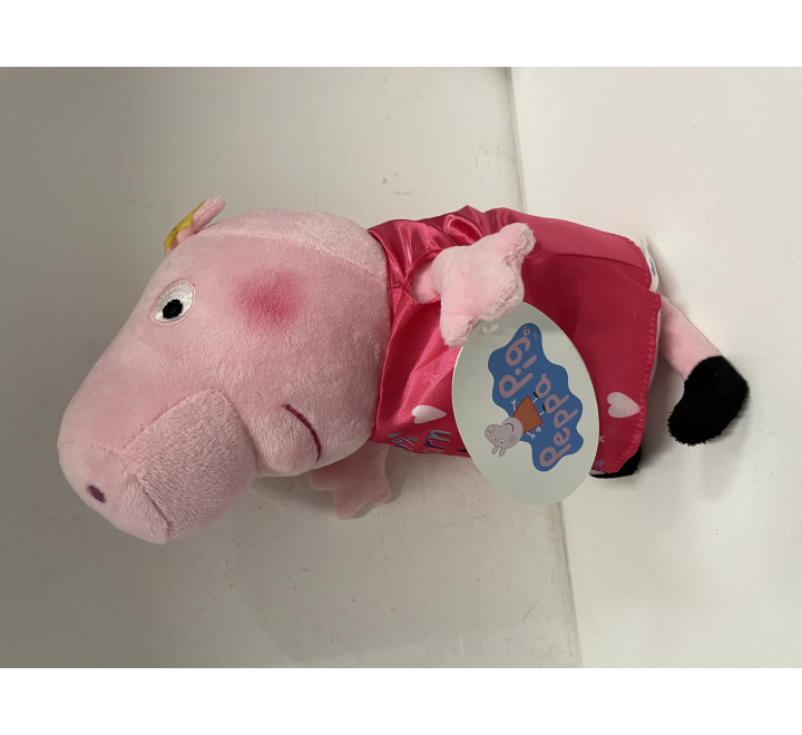 Plyšák Prasátko Peppa Pig růžový s potiskem 20 cm